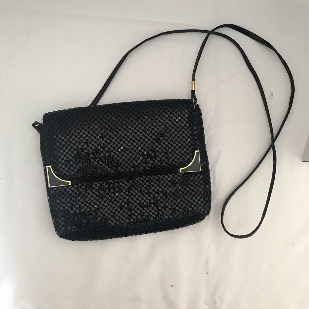 Black sequence crossbody purse